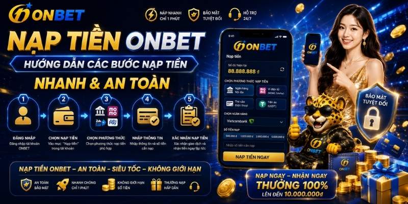 Hướng dẫn quy trình nạp tiền Onbet chuẩn qua 3 bước chi tiết